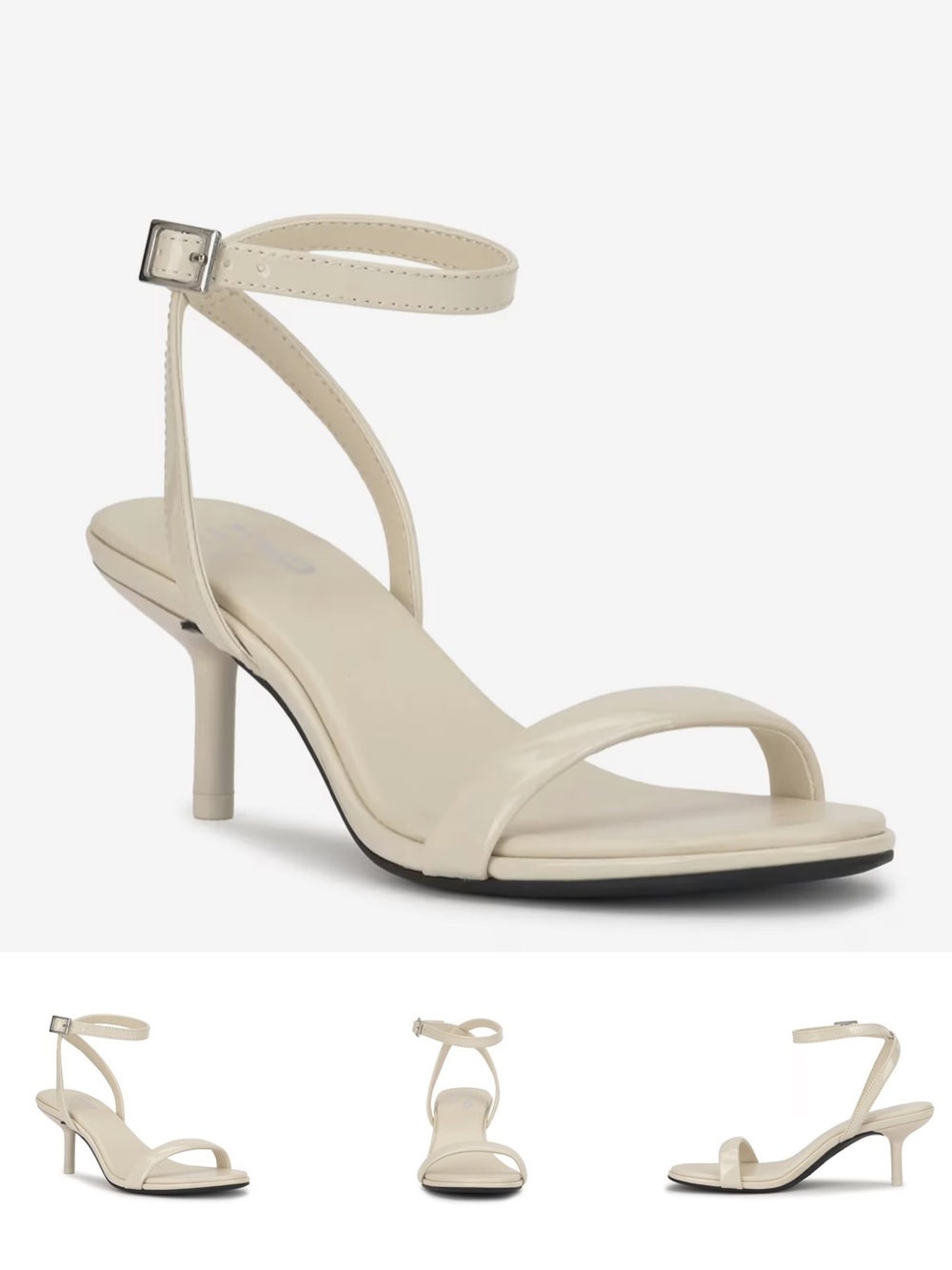 Mix No. 6 Cream Ankle-Strap Mid Heel Sandal